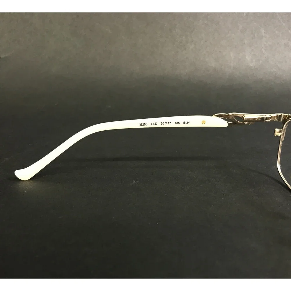 Tura Brilliance Eyeglasses Frames TE256 GLD Gold White Swarovski Cryst 50-17-135